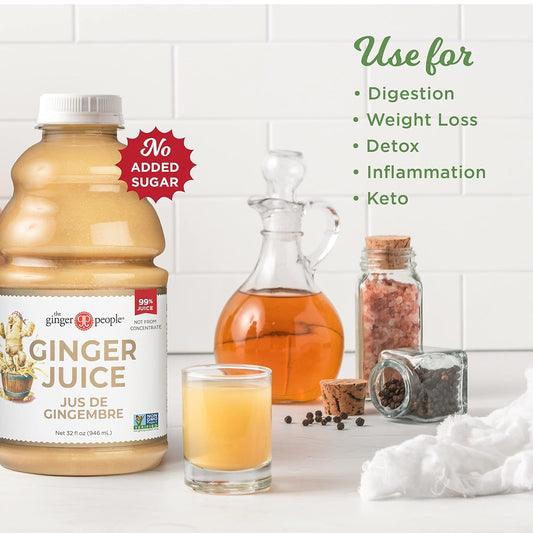 Ginger Juice, 99% Pure Ginger Juice by The Ginger People – Drug Free, Original Flavor and Premium Quality Ginger Juice, 32 Fl oz Bottle - (Pack of 1)