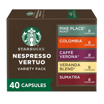 Starbucks By Nespresso Vertuo, Blonde, Medium, And Dark Roast Variety Pack Coffee, 40-Count Coffee Pods, Brews 7.8 Oz