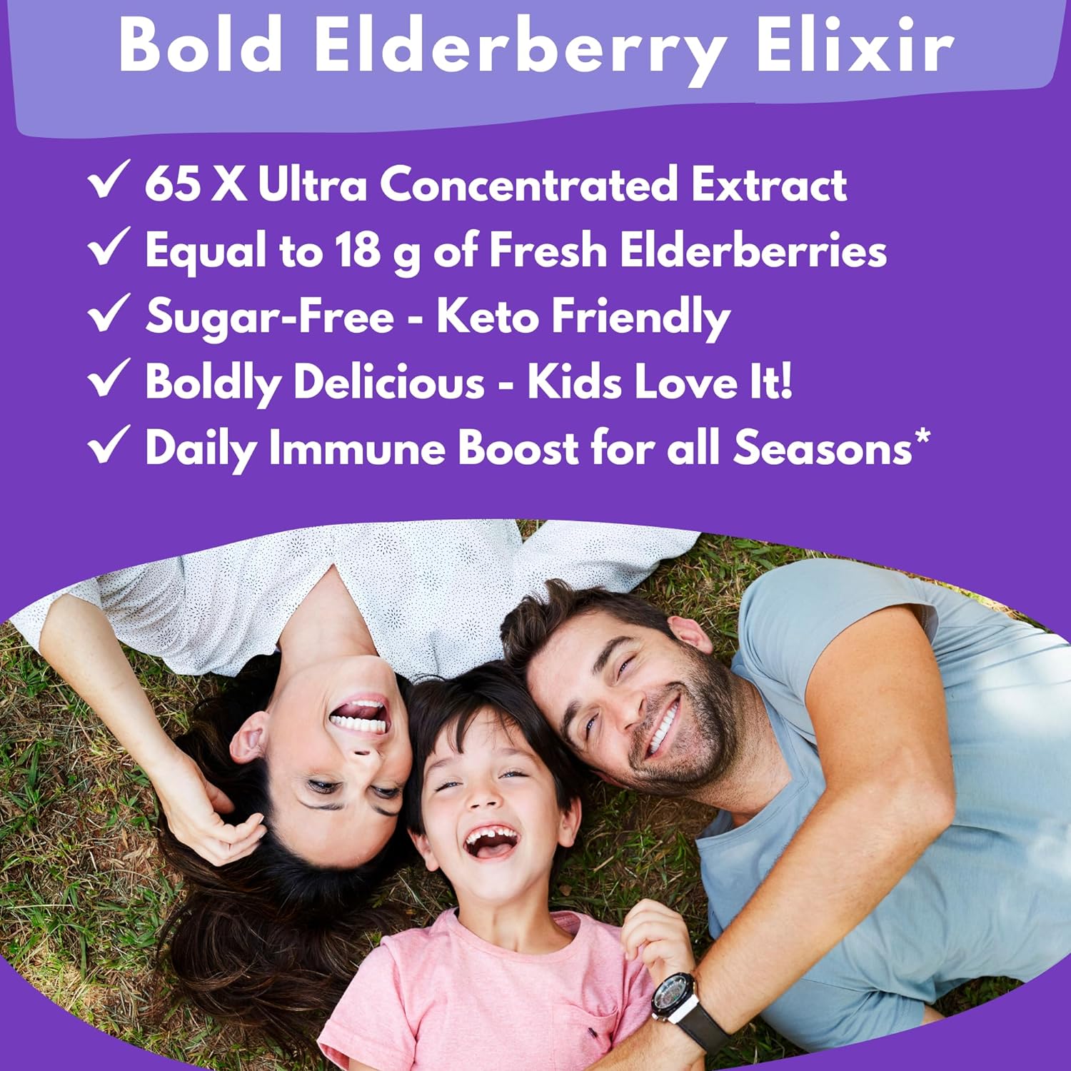 Bold Botanica Elderberry Elixir – 65x Concentrated Extract - Sugar-Free - Kid Friendly - Black Elderberry Syrup with Aronia Berry for Immune Support - 4 Fl. Oz. : Health & Household