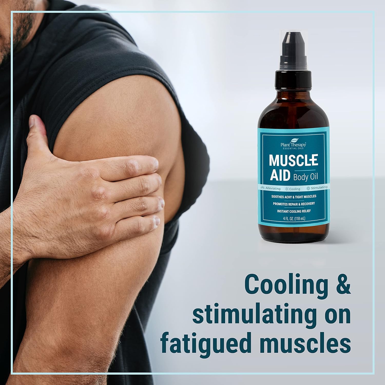 Plant Therapy Muscle Aid Body Oil 4 oz Soothes Muscles, Refreshing & Minty, Filled with Vitamins, Minerals & Unsaturated Fatty Acids : Beauty & Personal Care