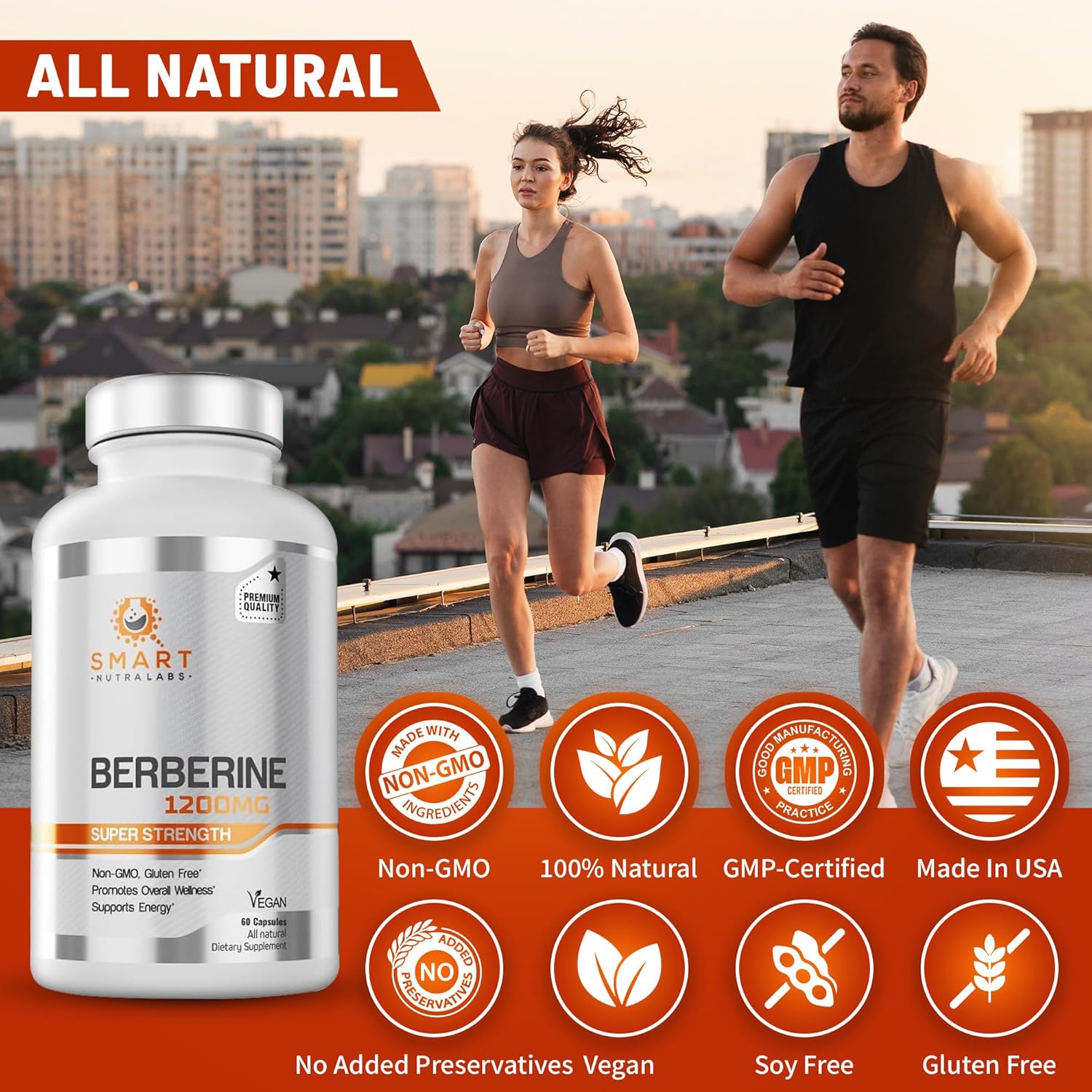 Smart Nutra Labs Premium Berberine Hcl 1200Mg- 60 Vegan Capsules, 100% Pure Berberine Supplement- Non-Gmo, Gluten Free : Health & Household