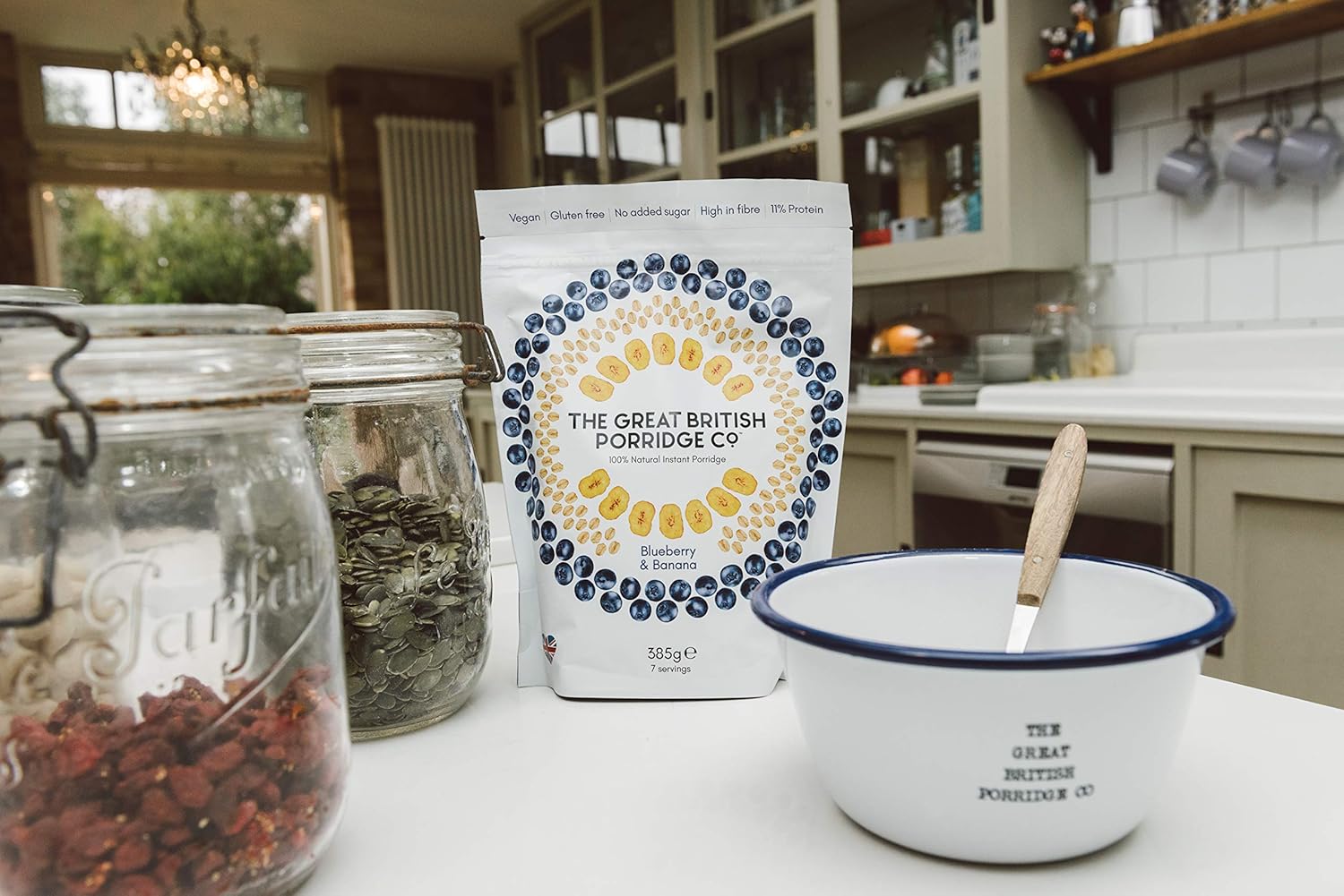 The Great British Porridge Co Gluten Free & Vegan Friendly Nutritious Instant Porridge (Blueberry & Banana, 2-Pack) : Grocery & Gourmet Food