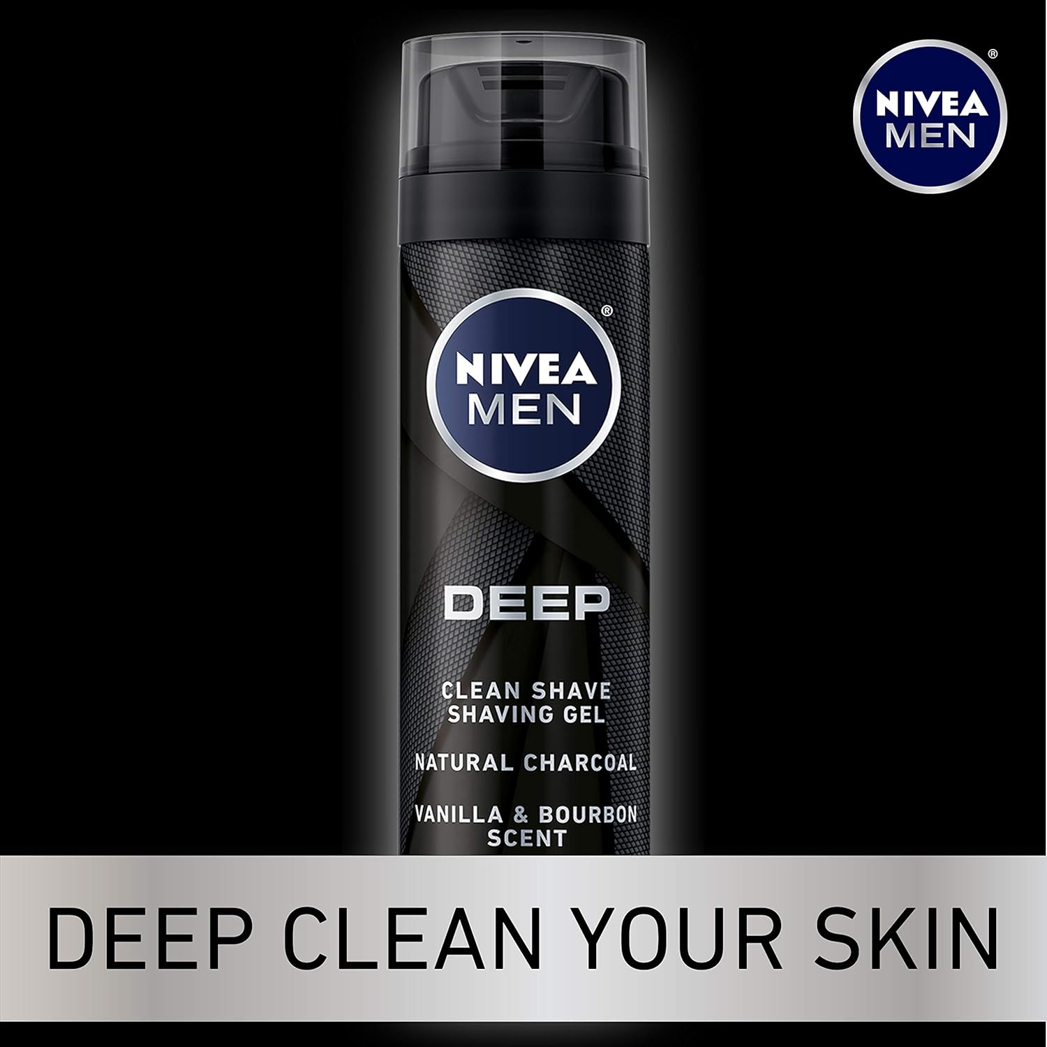 NIVEA MEN DEEP Clean Shave Gel with Natural Charcoal, 3 Pack of 7 Oz Cans : Beauty & Personal Care