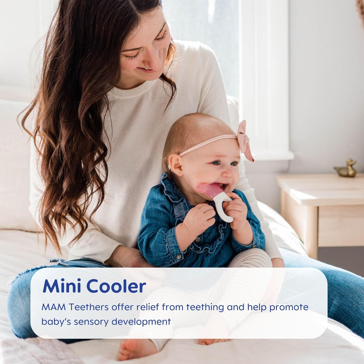 Mini Cooler Teether With Clip, Girl, 2+ Months, 1-Count