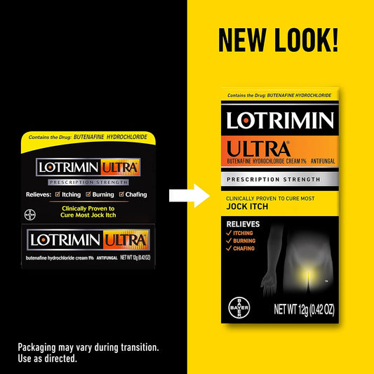 Lotrimin Ultra Antifungal Jock Itch Cream with Butena?ne Hydrochloride, Jock Itch Treatment for Men, Women, and Kids Over The Age of 12, 1.1 oz Tube