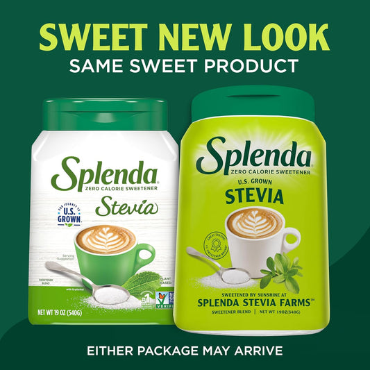 Splenda Stevia Zero Calorie Sweetener, Plant Based Sugar Substitute Granulated Powder, 19 Oz Jar