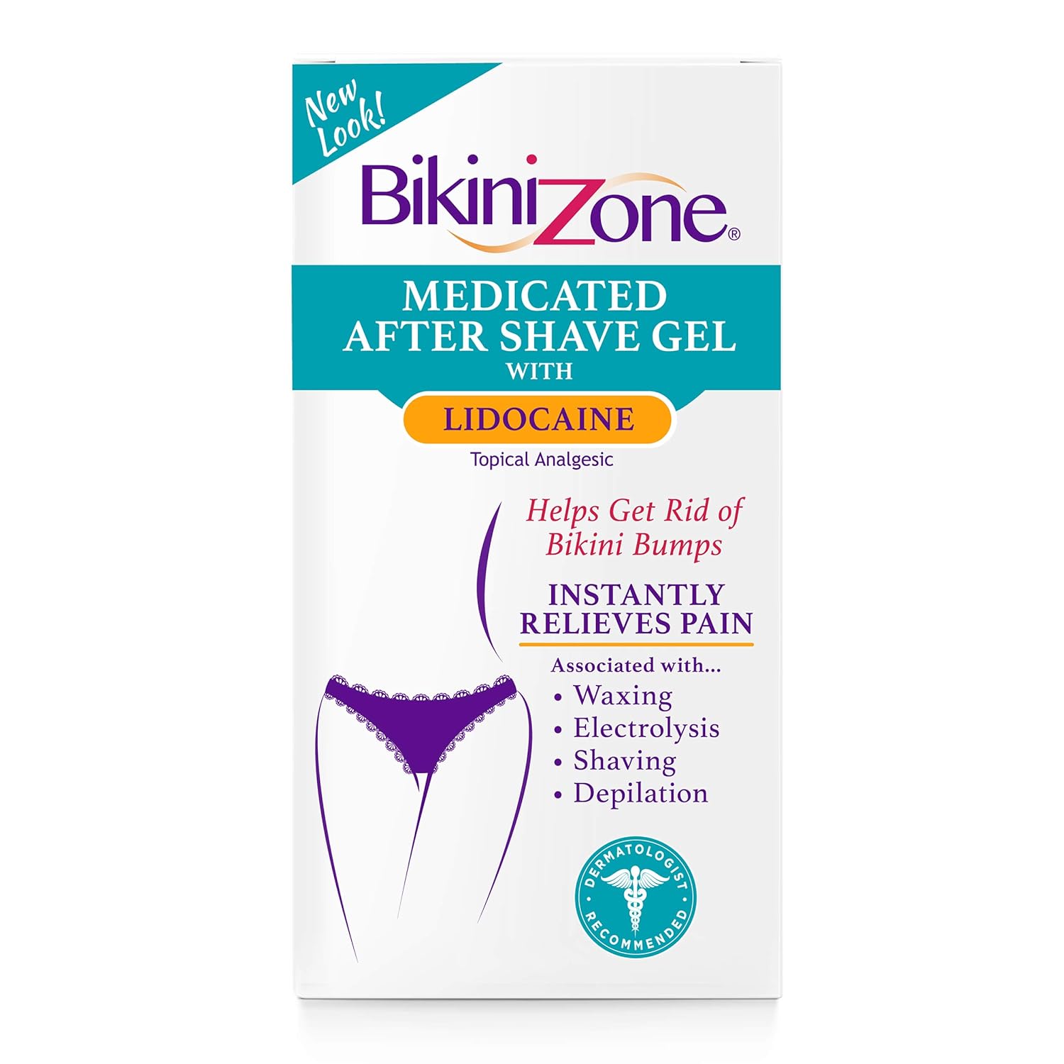 Bikini Zone Medicated After Shave Gel - Gently Formulated Gel for Bikini & Delicate Areas - Helps Stop Shave Bumps & Irritation - Use after Shaving, Waxing, or Depilation - Dye-Free (1 oz, 1 Pack)