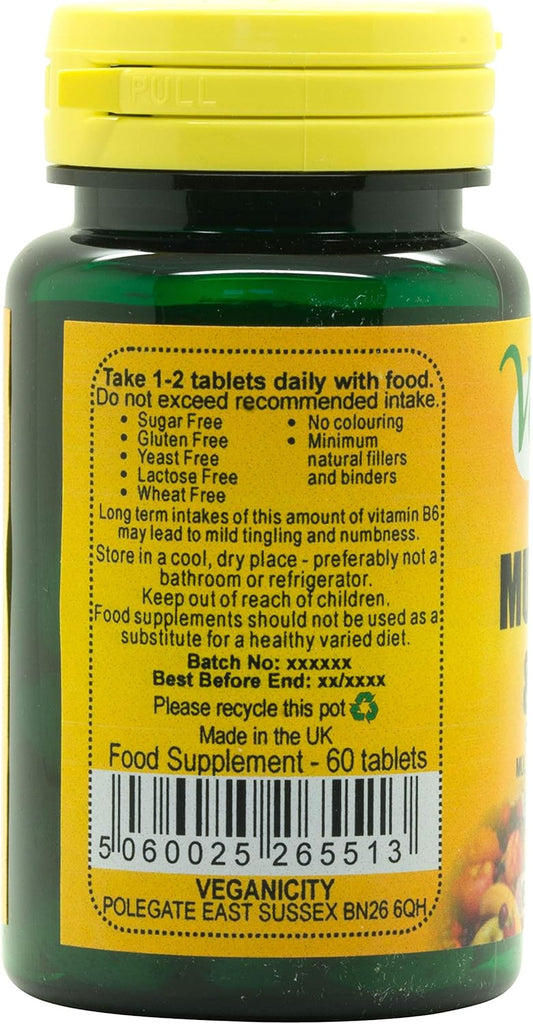 Veganicity Multi Vitamin & Mineral : General Health And Well-Being Supplement : 60 Tablets, In A Planet-Friendly 99% Recycled Pot