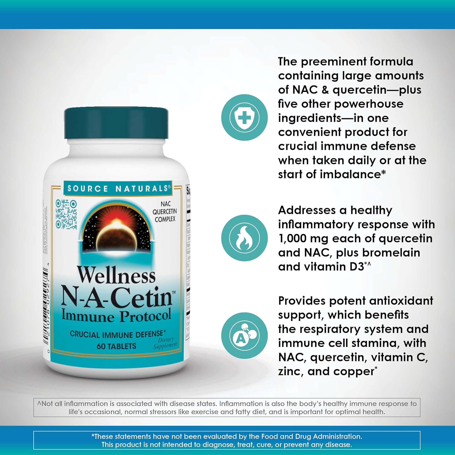 Source Naturals Wellness N-A-Cetin Immune Protocol (60 Tablets) : Health & Household