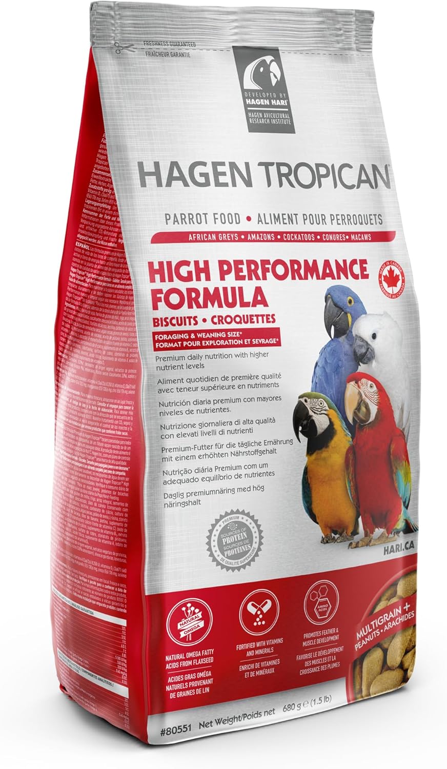 Tropican High Performance Biscuits for Parrots, Nutritional Parrot Food 680g :Pet Supplies