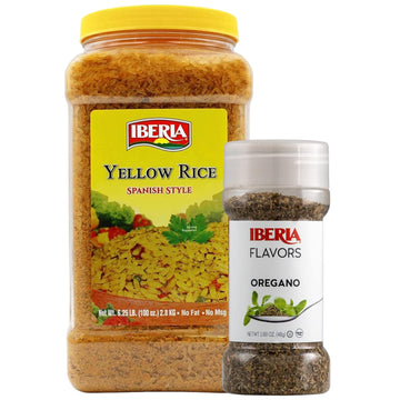 Iberia Yellow Rice 6.25 lb. Bulk Spanish Style Seasoned Rice + Iberia Orgeano, 1.7 oz, Gluten Free, Kosher : Everything Else