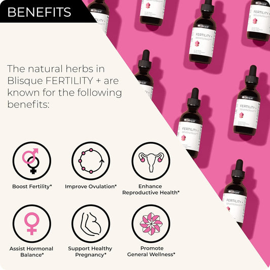 Blisque - Natural Fertility And Conception Support Supplement For Women | With Chasteberry | Doctor Approved | Vegan And Non-Gmo | 2 Ounces | 59 Servings