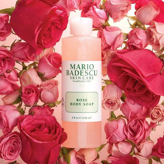 Mario Badescu Rose Body Soap | For A Pampered, Refreshed, And Hydrated Skin | Scented With The Sweetest Hint Of Floral | Shower Gel For Daily Use | 8 Fl. Oz