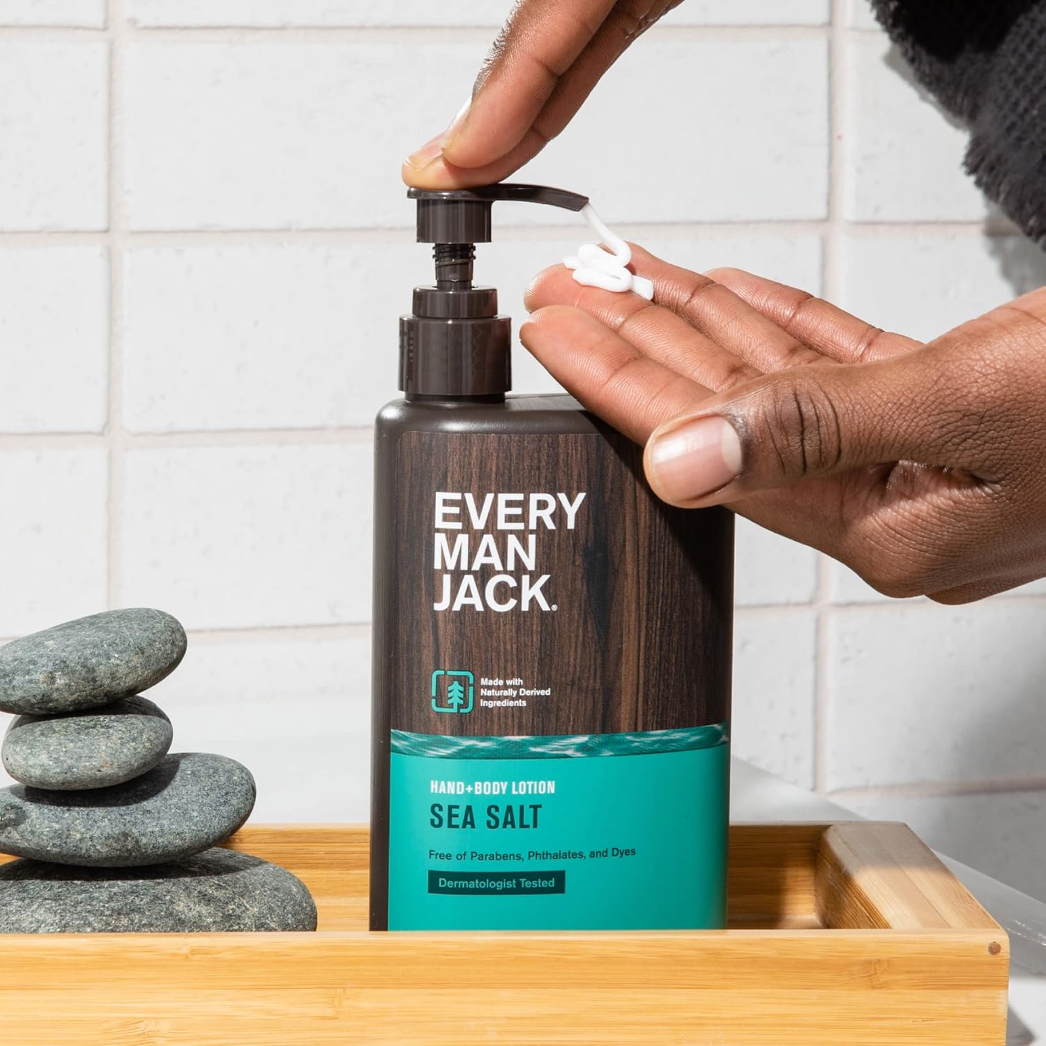 Every Man Jack Mens Sea Salt Hand & Body Lotion for All Skin Types - Dermatologist Tested & Hypoallergenic - Nourish Skin with Lightweight Fast Absorbing Lotion - 13.5oz 3 Bottles : Beauty & Personal Care