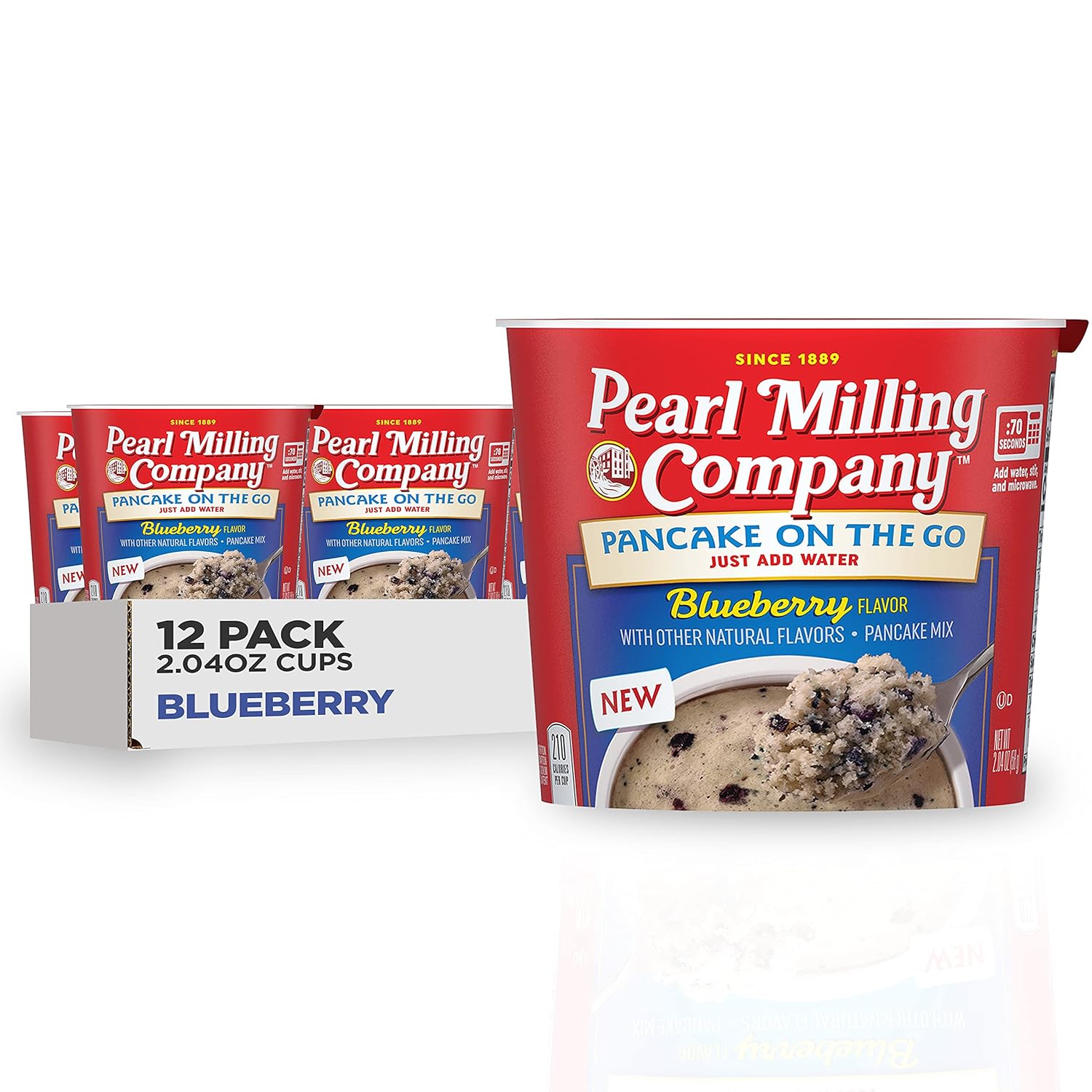 Pearl Milling Company Pancake Cups, Blueberry, 2.11oz Cups (12 Pack)