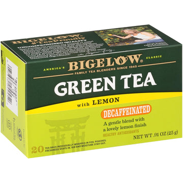 Bigelow Tea Decaffeinated Green Tea With Lemon, Decaf Tea With Green Tea And Lemon, 20 Count Box (Pack Of 6), 120 Total Tea Bags