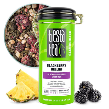 Tiesta Tea - Blackberry Bellini | Blackberry Citrus Green Tea | Premium Loose Leaf Tea Blend | Medium Caffeinated Green Tea | Make Hot Or Iced Tea & Brews Up To 50 Cups - 5 Ounce Refillable Tin