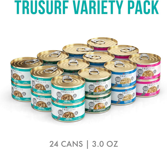 Weruva Truluxe Cat Food, Variety Pack, Trusurf, Wet Cat Food, 3Oz Cans (Pack Of 24)