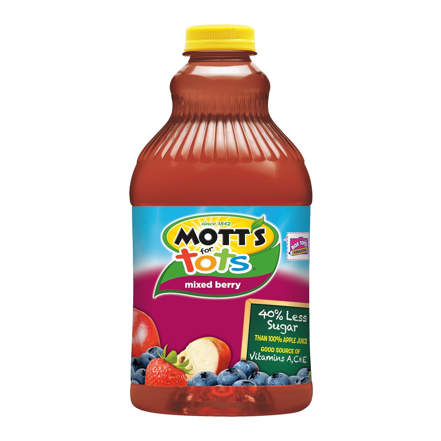 Mott'S For Tots Mixed Berry, 64 Fl Oz Bottle, Juice With Purified Water, Good Source Of Vitamin C, 40% Less Sugar Than 100% Apple Juice, No Artificial Sweeteners