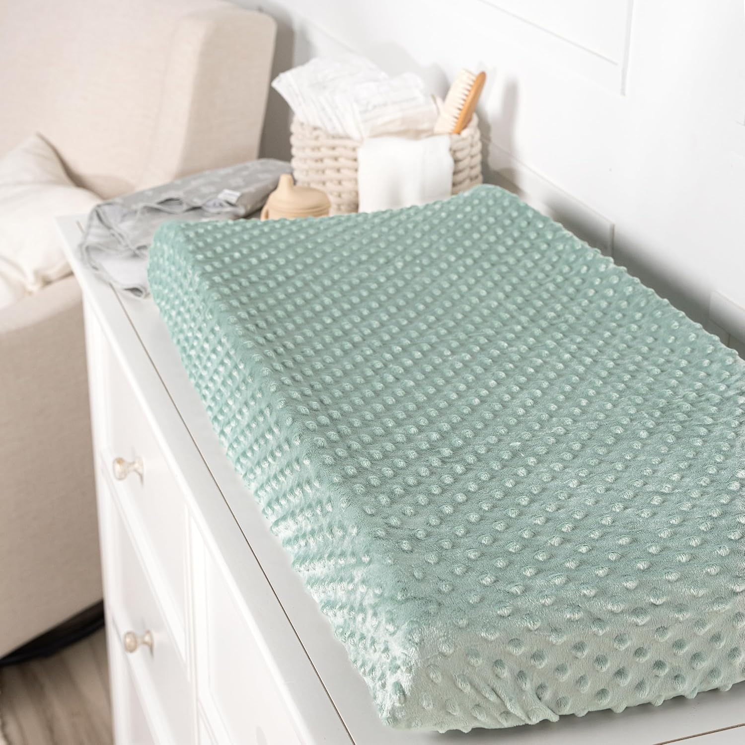 Gerber Baby Boys Girls Neutral Newborn Infant Baby Toddler Nursery Changing Pad Cover, Dotted Navy, 16" X 32" : Baby