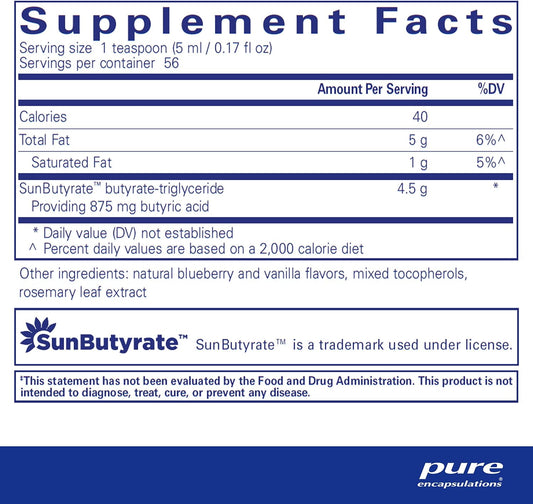 Pure Encapsulations Sunbutyrate-Tg Liquid | Helps Promote Gut Cell Function | 9.5 Fl. Oz