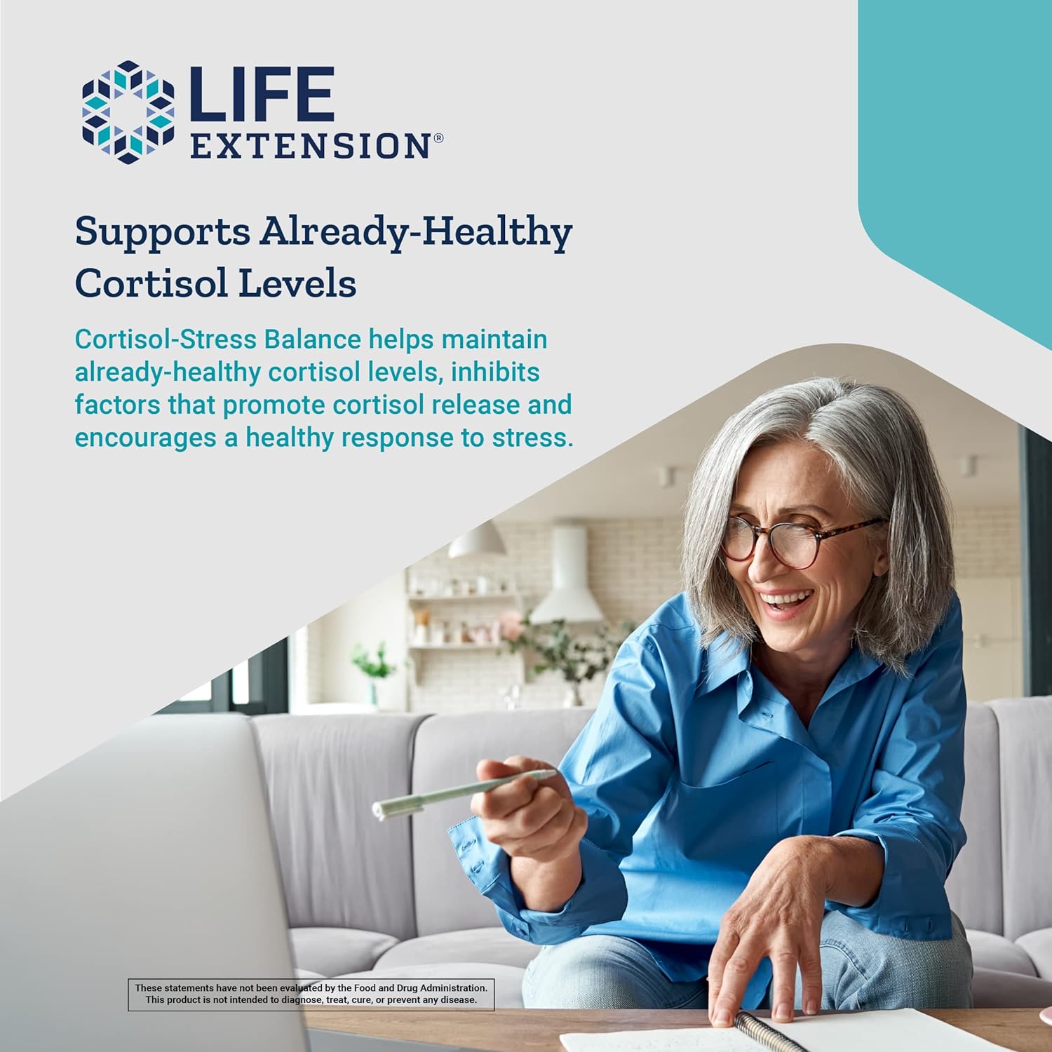 Life Extension Cortisol-Stress Balance - Plant Extracts with Green Tea Extract to Support Already-Healthy Levels of Stress Hormone Cortisol - Non-GMO, Gluten-Free – 30 Vegetarian Capsules : Health & Household