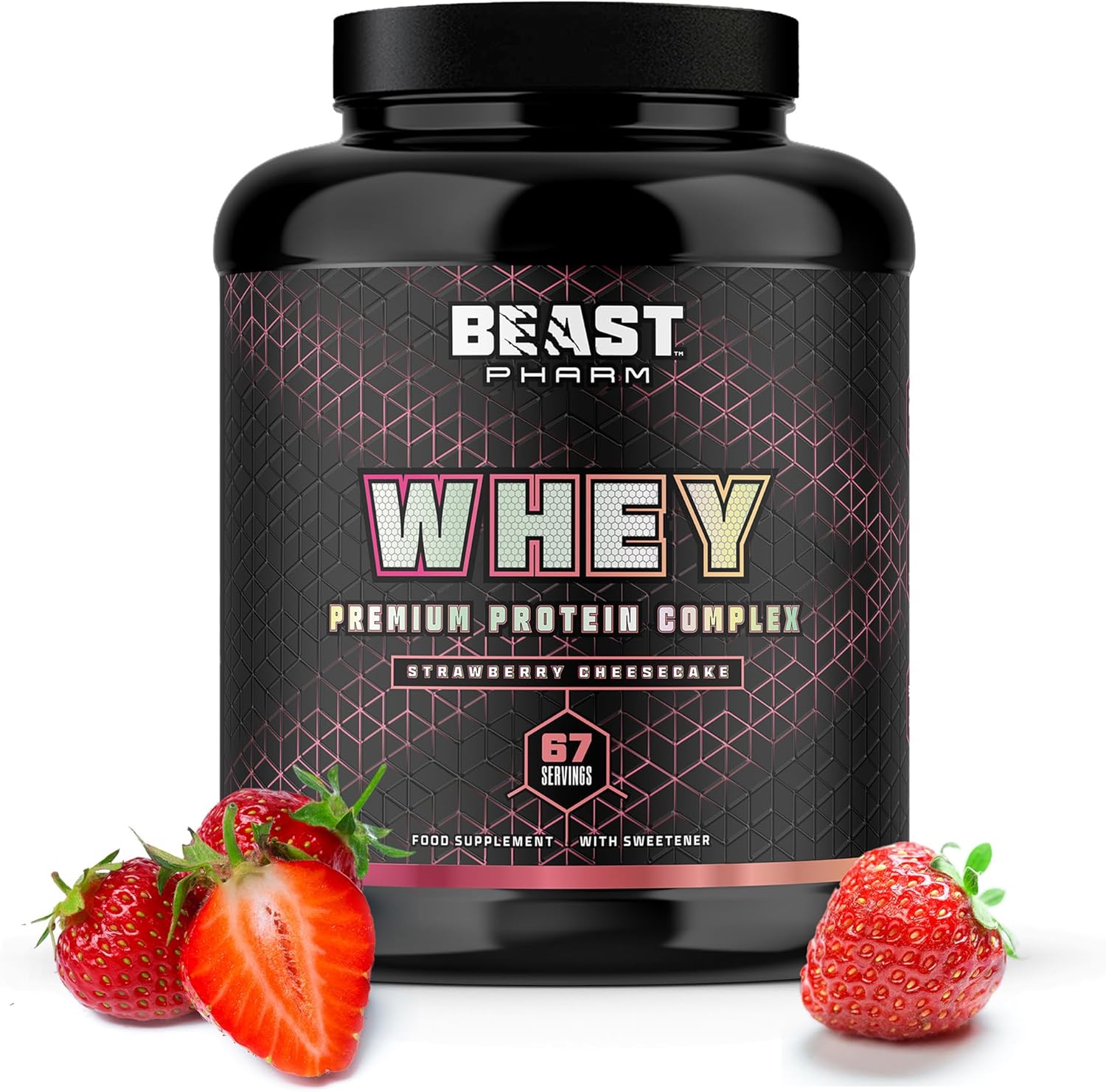 Beast | Whey Protein Powder 2Kg | 21G Protein Per Shake, 67 Drinks | Strawberry