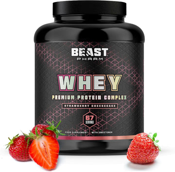 Beast | Whey Protein Powder 2Kg | 21G Protein Per Shake, 67 Drinks | Strawberry
