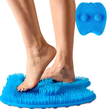 Love, Lori Plantar Fasciitis Relief Foot Massager, Foot Scrubbers For Use In Shower - For Foot Pain Relief, Heel Support, And Improved Circulation, Non-Slip W/Suction Cups - Large (Blue)