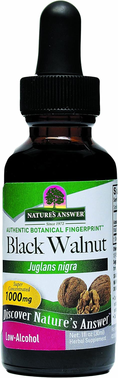 Nature's Answer Black Walnut with Organic Alcohol 1000mg 1 Extract | Promotes Overall Well-being | Cardiovascular Support | Gluten-Free, Non-GMO, Vegan | Single Count