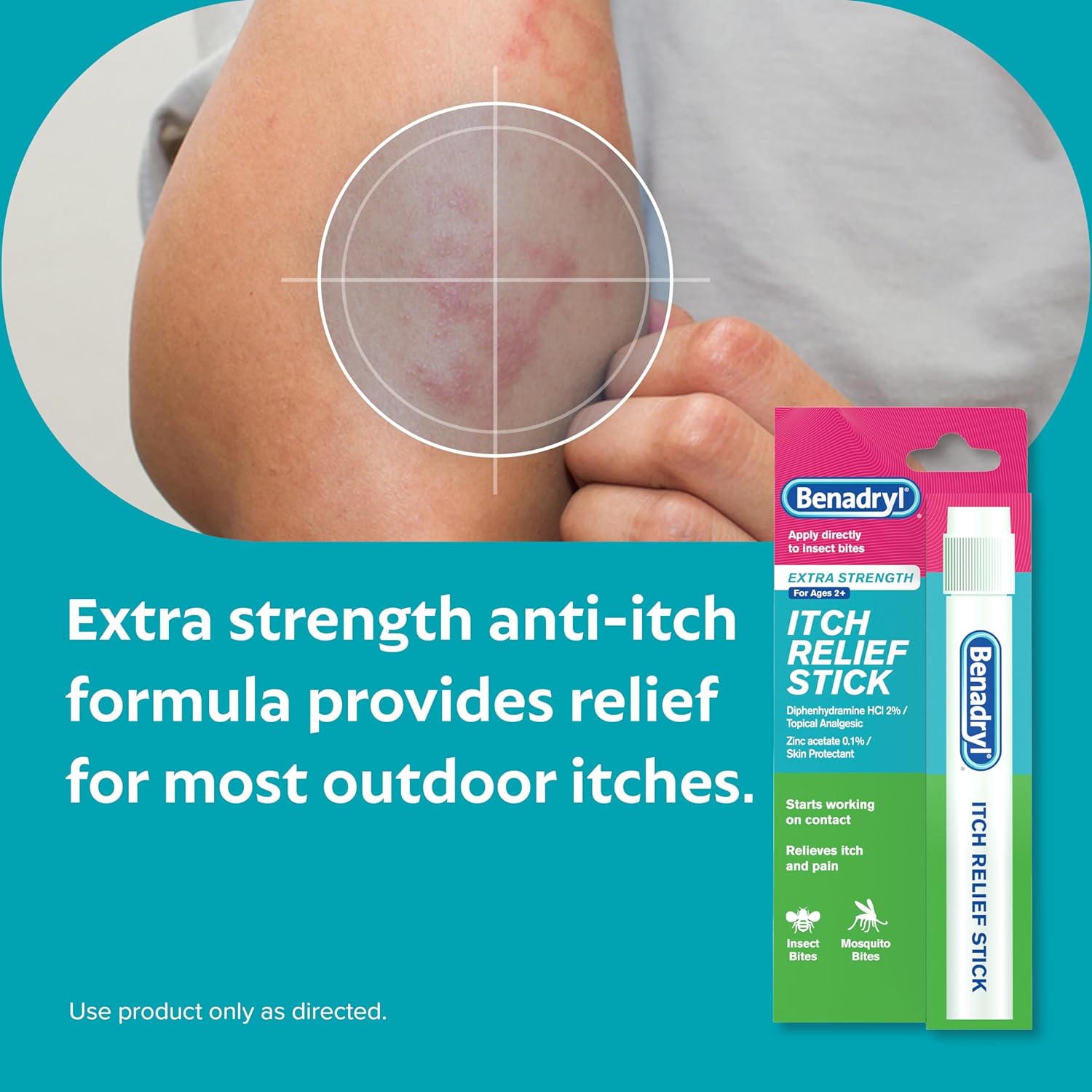 Benadryl Extra Strength Itch Relief Stick, Topical Analgesic for Pain & Itch, 0.47 fl. oz (Pack of 3) : Health & Household