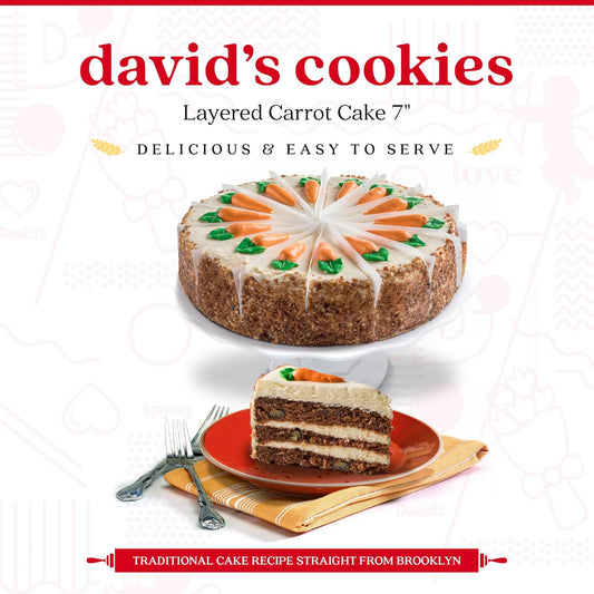 David'S Cookies Layered Carrot Cake 10" - Pre-Sliced 14 Pcs. Fresh Gourmet Bakery Dessert With Rich Cream Cheese Frosting, Delicious Gourmet Easter Food Cake Gift Idea For Women, Men, Kids And Family