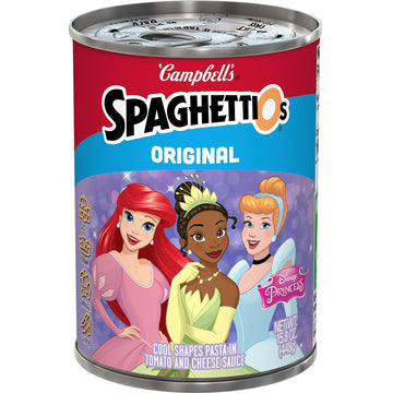 SpaghettiOs Original Disney Princess Shapes Canned Pasta, Healthy Snack for Kids and Adults, 15.8 OZ Can