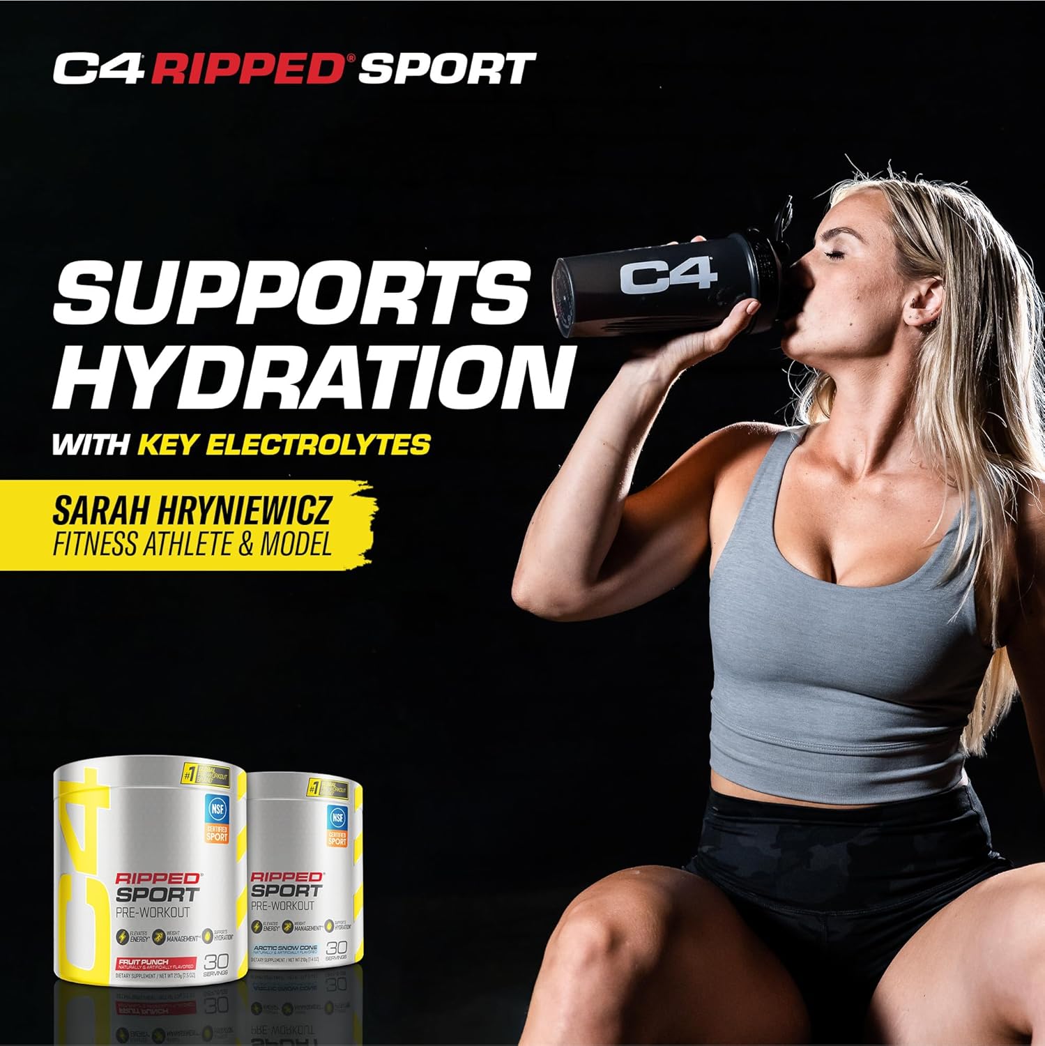 C4 Ripped Sport Pre Workout Powder Fruit Punch - NSF Certified for Sport + Sugar Free Preworkout Energy Supplement for Men & Women | 135mg Caffeine | 30 Servings : Health & Household