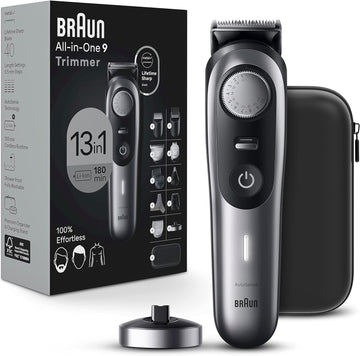 Braun All-In-One Style Kit Series 9 9440, 13-In-1 Trimmer For Men With Beard Trimmer, Body Trimmer For Manscaping, Hair Clippers & More, Sharpest Blade, 40 Length Settings