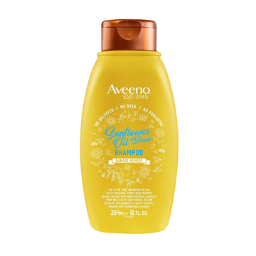 Aveeno Deep Moisturizing Sunflower Oil Blend Shampoo With Oat For Dry Damaged Hair, Dye, Paraben & Sulfate Surfactants Free, 12 Fl Oz