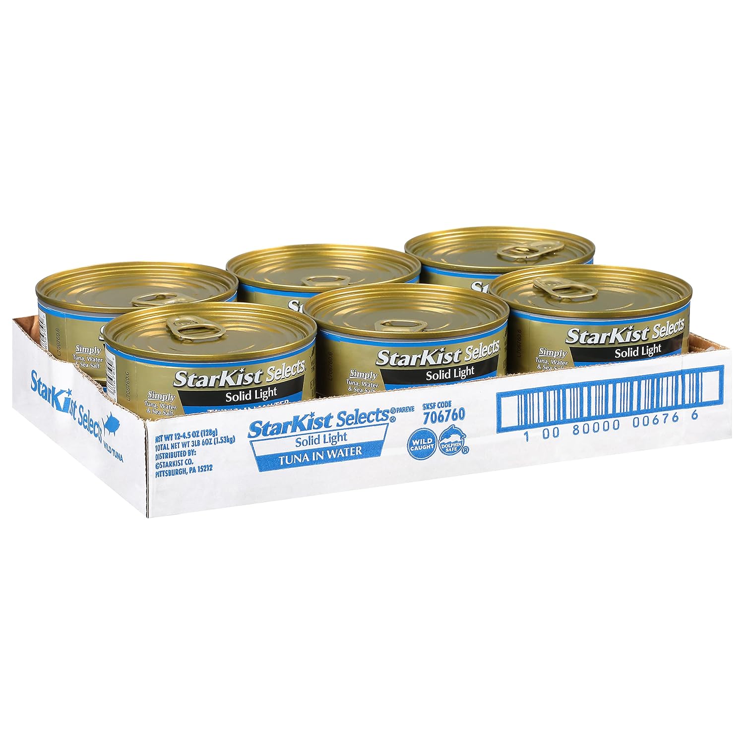 StarKist Selects Solid Light Tuna in Water Can, Tuna in Water , 4.5 Ounce (Pack of 12) : Tuna Seafood : Grocery & Gourmet Food
