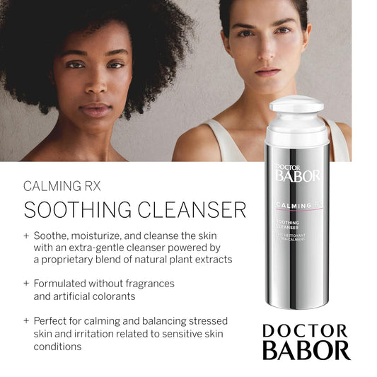 Doctor Babor Calming Rx Soothing Cleanser, Gentle Milk Facial Cleanser, Strengthens And Soothes With Neuroxyl, For Sensitive, Dry, And Acne Prone Skin