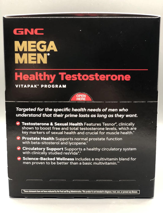 Gnc Mega Men Healthy Testosterone Vitapak Program (30 Servings)