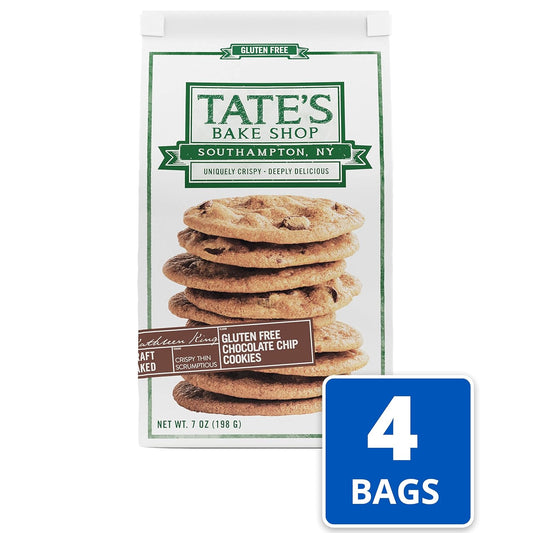 Tate'S Bake Shop Gluten Free Chocolate Chip Cookies, Gluten Free Cookies, 4 - 7 Oz Bags