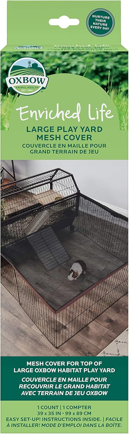 Oxbow Enriched Life Small Animal Playpen - Mesh Cover For Rabbits, Guinea Pigs & Other Small Pets (Large)