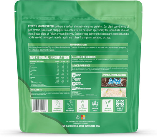 Efectiv Vegan Protein Powder 900g - Biscuit Spread 23g Protein - Dairy, Gluten & Soy Free - Low Sugar Plant Based Protein Powder with Digestive Enzymes & Recyclable Packaging (30 Servings) : Amazon.co.uk: Health & Personal Care