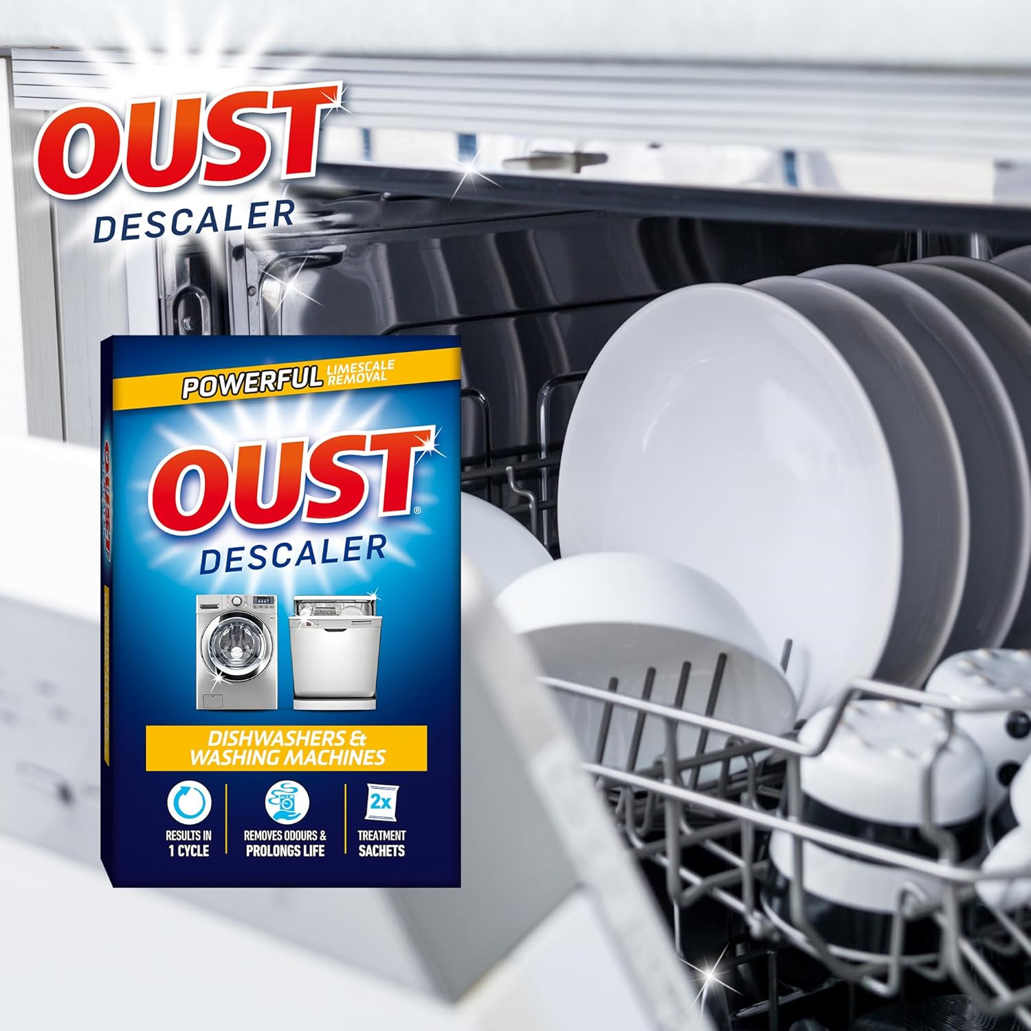Oust Dishwasher & Washing Machine Descaler - 2 x 75g Sachets : Amazon.co.uk: Grocery