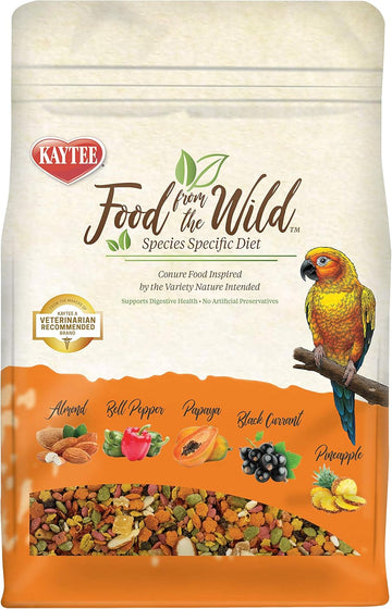 Kaytee Food From The Wild Natural Pet Conure Bird Food, 2.5 Pound