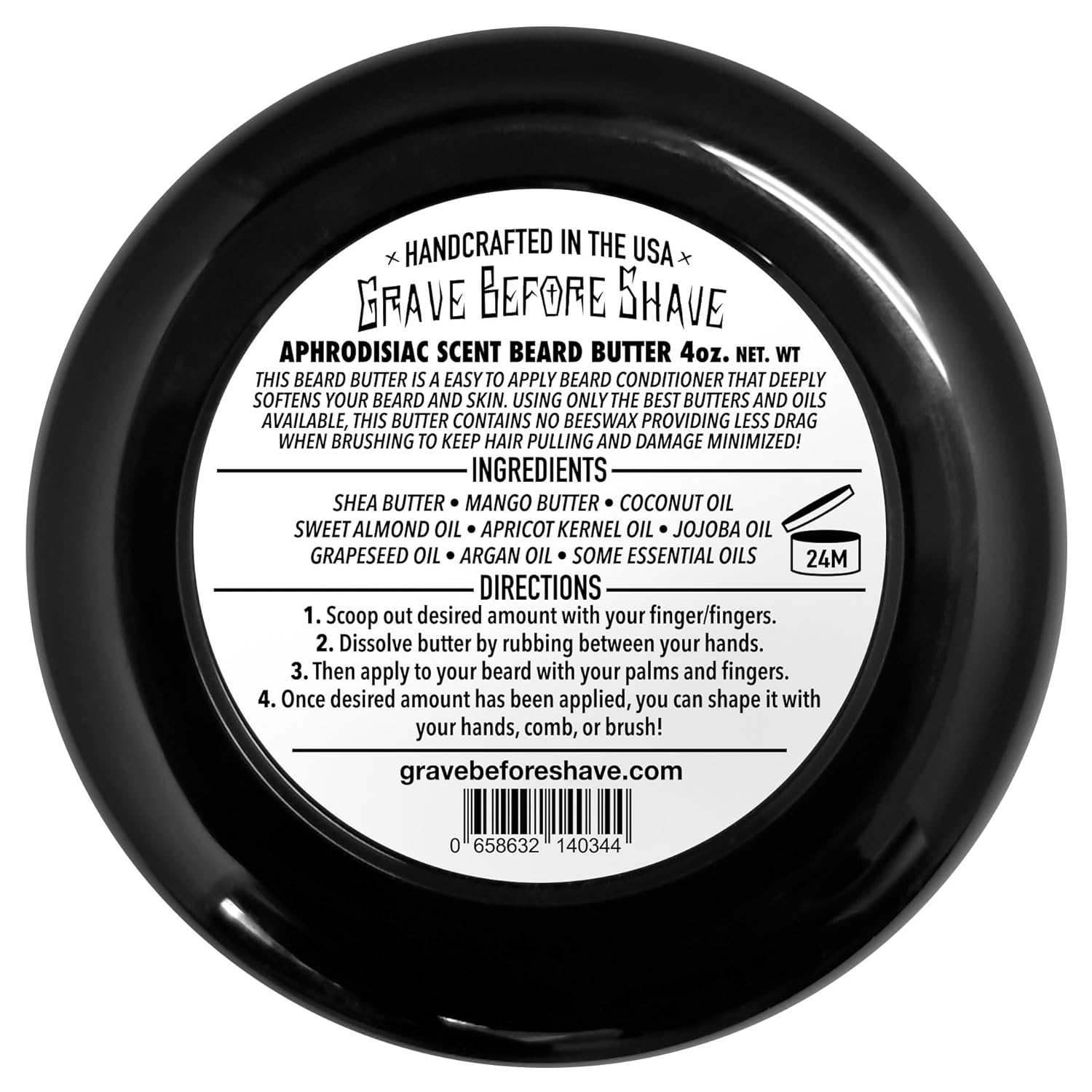 Grave Before Shave Leather/Cedar-Wood Scent Beard Conditioning Butter 4 Oz. : Beauty & Personal Care