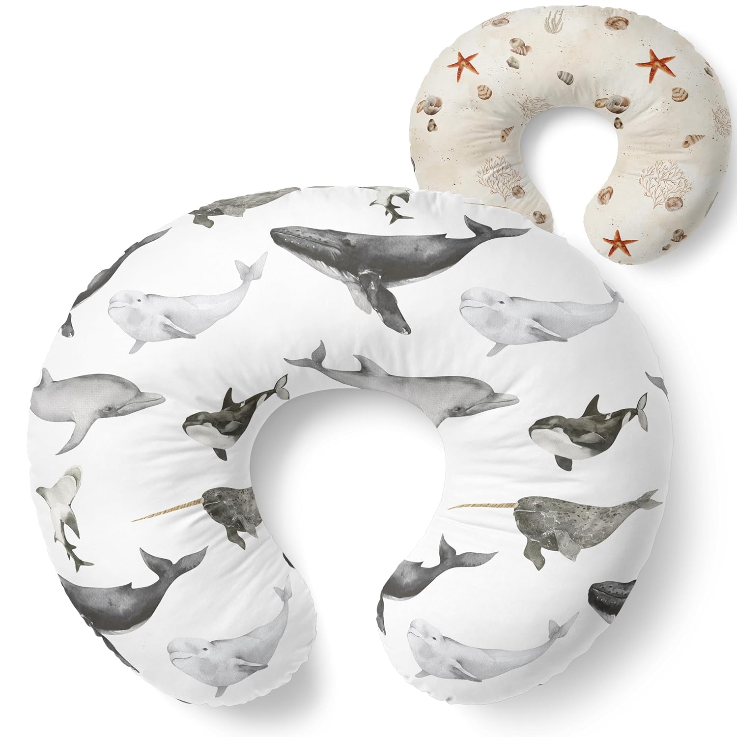 Pobibaby 1-Pack Premium Nursing Pillow Cover - Ultra Soft & Stretchy 96% Cotton, Breastfeeding Pillow Cover For Baby Boys And Girls (Seaside)
