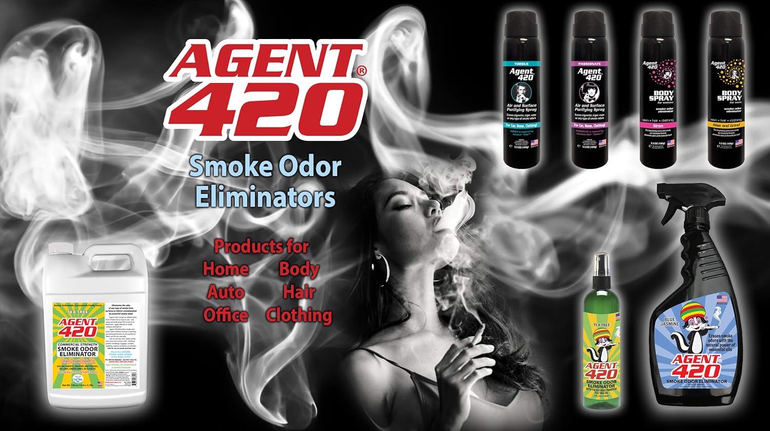 AGENT 420-22 oz Cannabis Odor Destroying Spray for Eliminating Cigarette Smoke or Most Unwanted Odors In Your House, Car or Apartment - Freshen Up The “place” [LAVENDER] : Health & Household