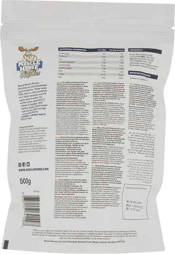 Muscle Moose Protein Pancake Mix 26G Protein Light Fluffy Texture - Golden Syrup Flavour, 500G (Makes 20 X Pancakes)