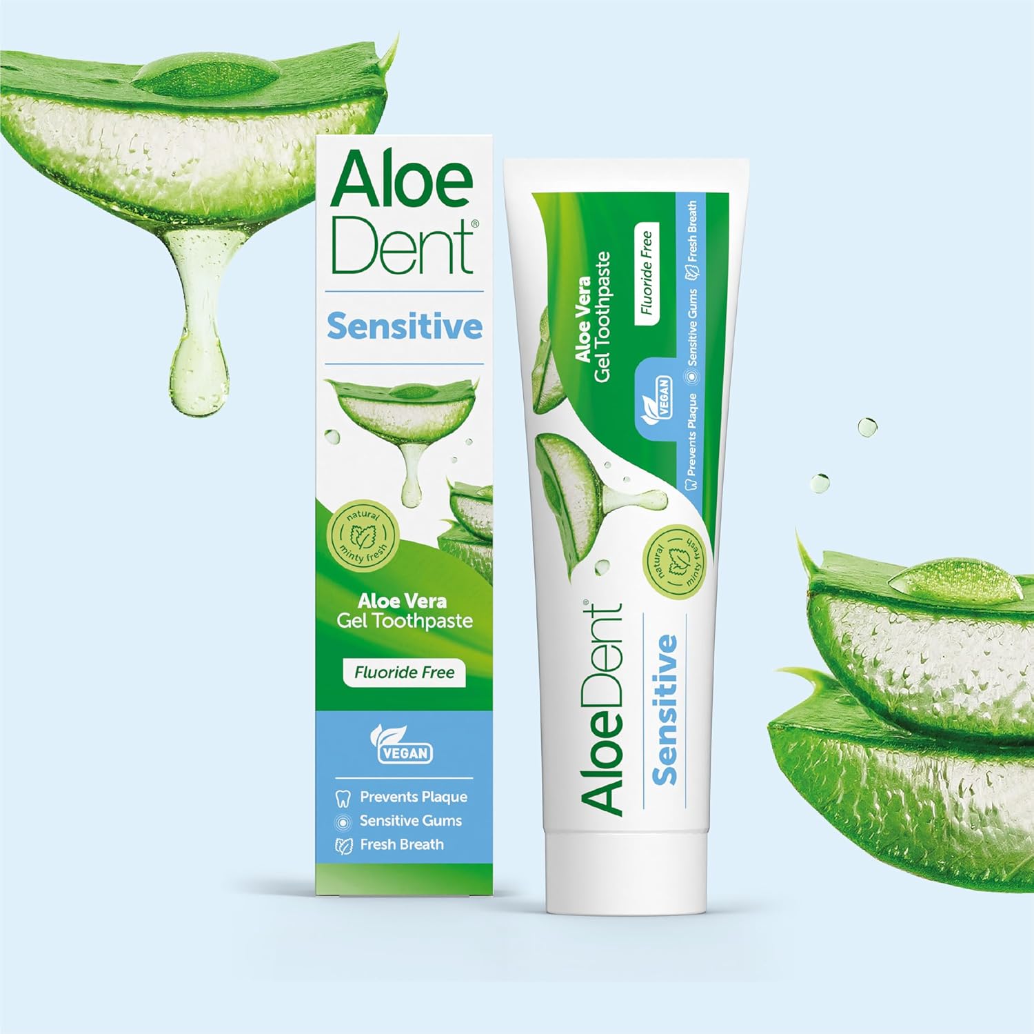 Aloe Dent Children's Aloe Vera Toothpaste Fluoride Free, Natural Action, Vegan, Cruelty Free, SLS Free, Strawberry Flavour, Healthy Gums, 50 ml (Pack of 2)
