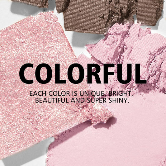 Kyda 9 Colors Warm Tone Eyeshadow Palette, Matte Light Purple Pink High Pigment Blendable Shades, Sparkling Powder Eyeshadow, Glitter Shimmer Eye Shadow, Daily Bright Eyes Makeup Palette